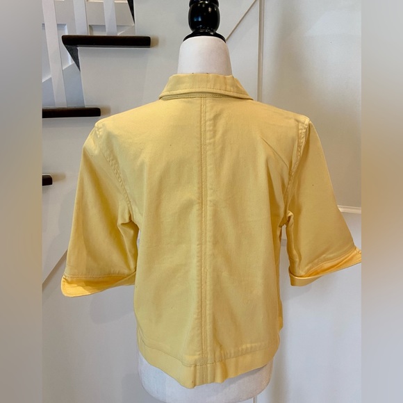 Yellow Cropped Denim Jacket - Picture 9 of 12